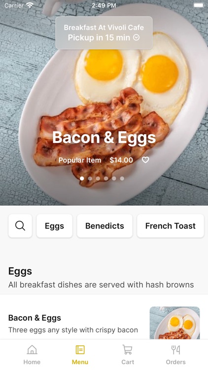 Breakfast At Vivoli Cafe