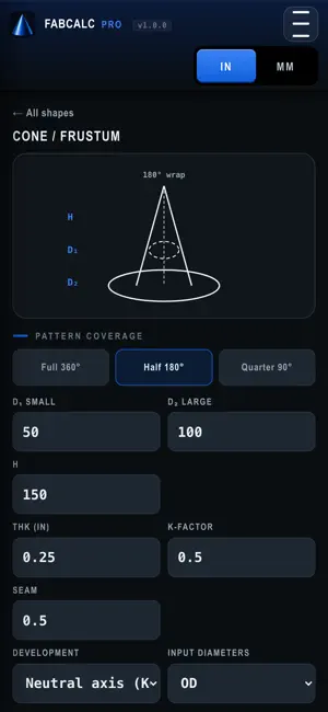 FabCalc: Flat Pattern DXF screenshot 3