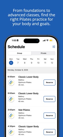 Optimum Pilates screenshot