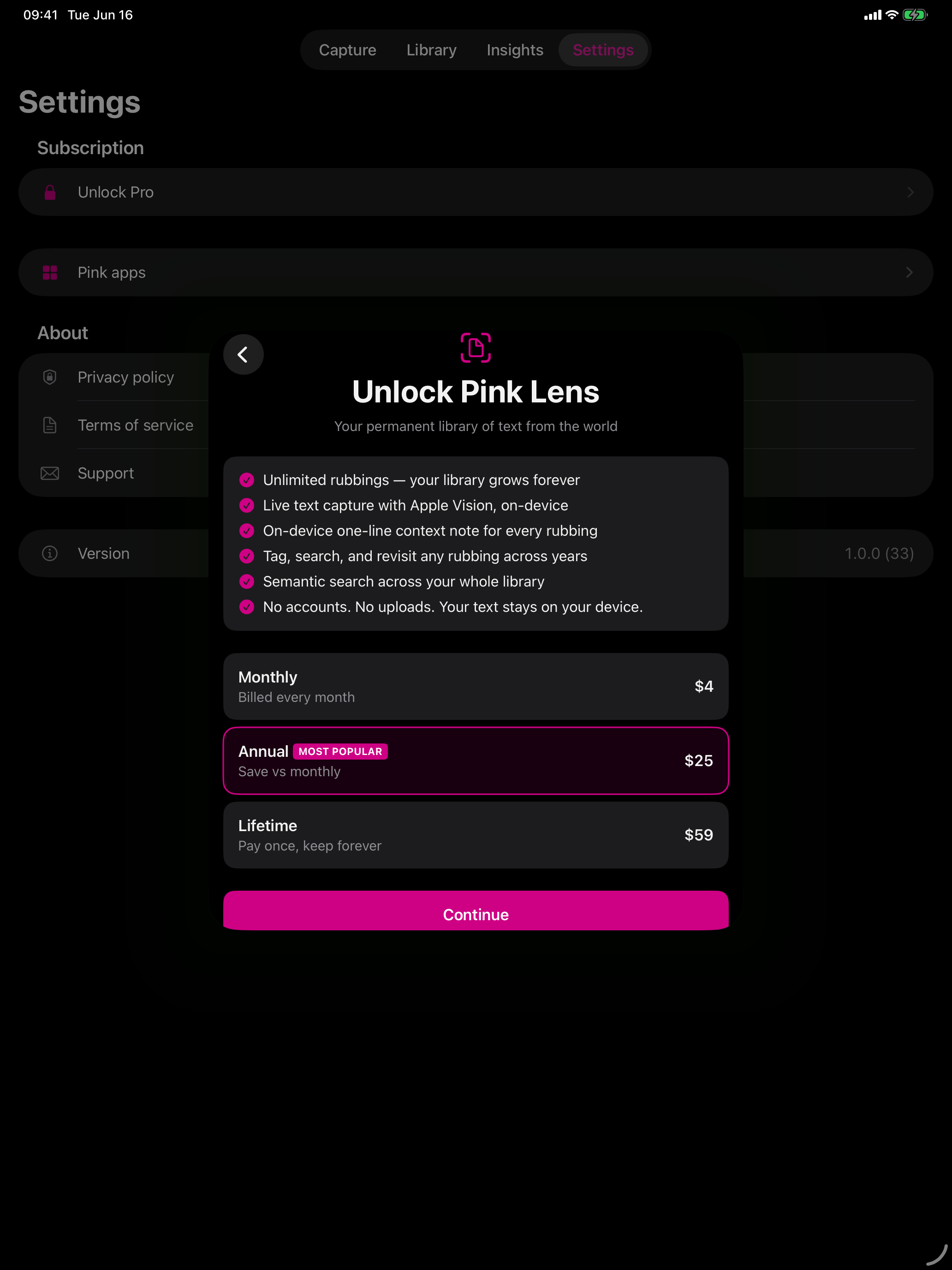 Pink Lens