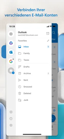 Screenshot von Microsoft Outlook auf dem iPhone 3