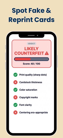 Baseball Card Value Scanner + iPhone screenshot