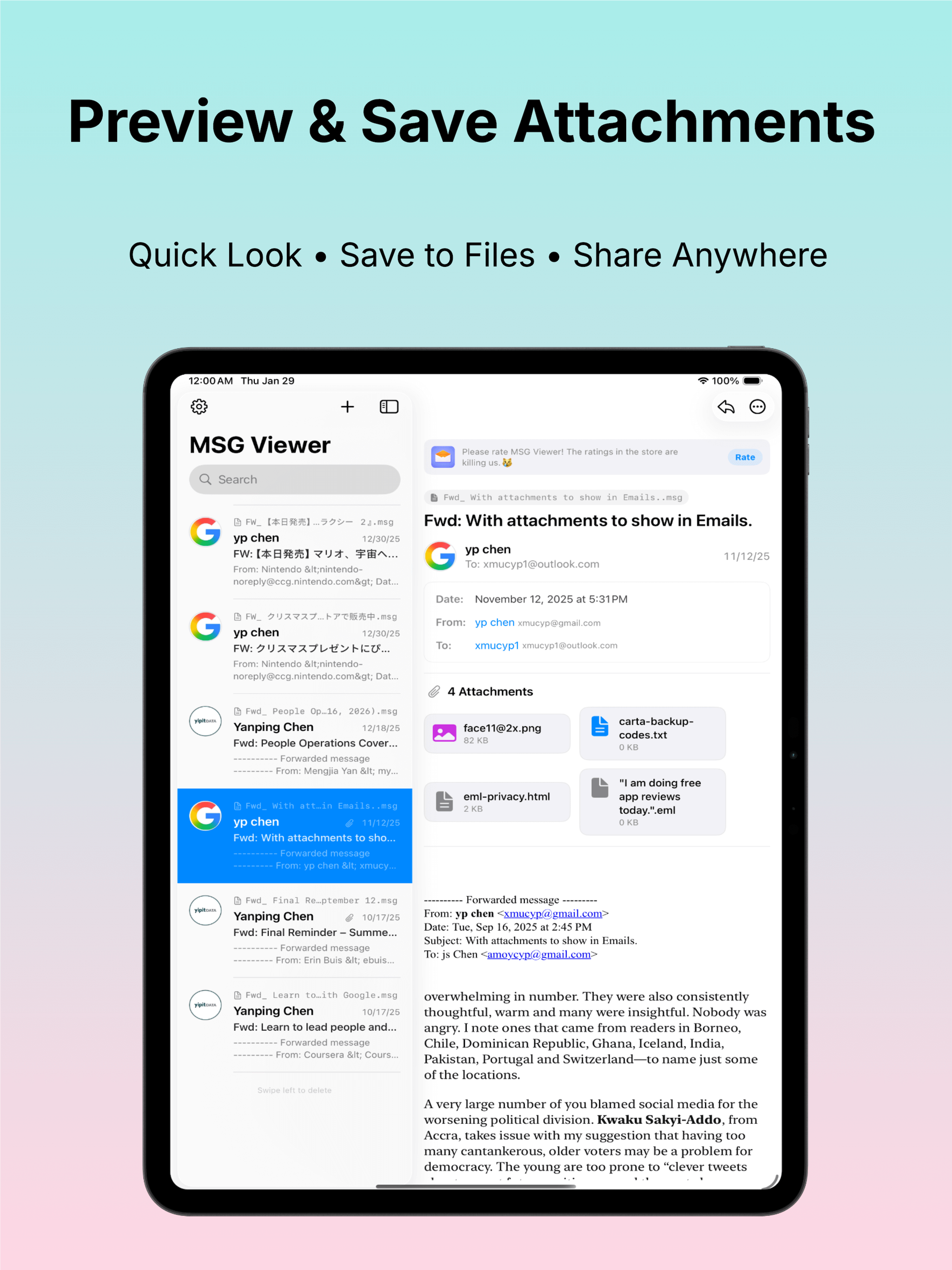 MSG Viewer - Email Opener
