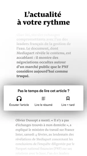 Capture d'écran de Mediapart, Journal Indépendant sur iPhone 5