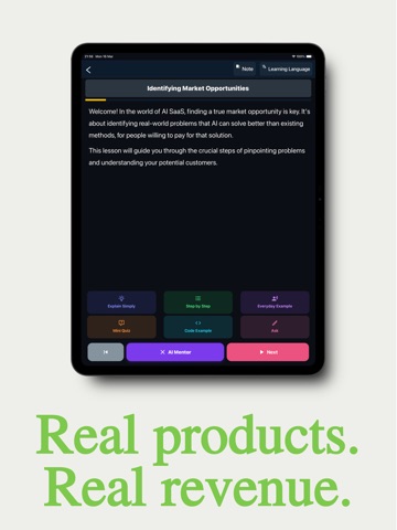 Learn AI SaaS Building iPad screenshot
