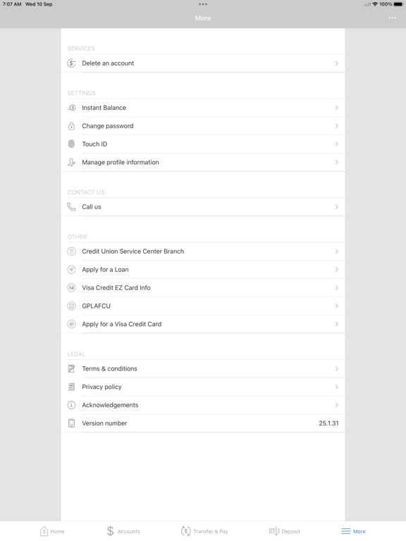 GP Louisiana FCU Mobile iPad screenshot 4 - Finance app