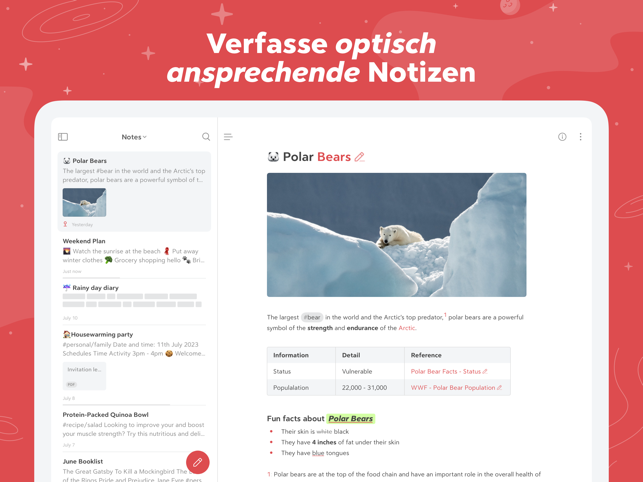 ‎Bear - Private Notizen Screenshot