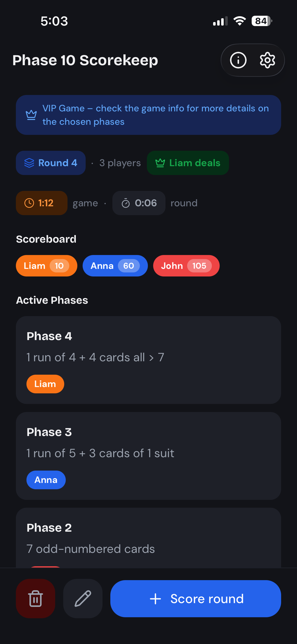 Phase 10 Scorekeep screenshot 3
