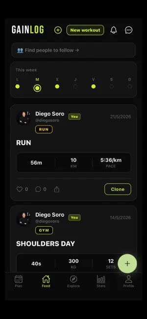 Gainlog: Fitness Tracker screenshot 1