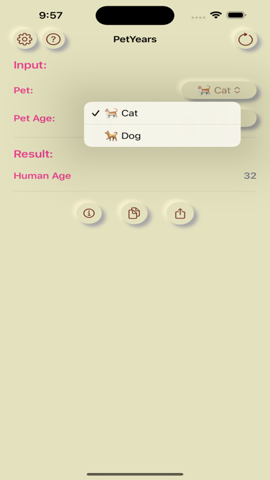 PetYears: Pet Age Calculator Screenshot