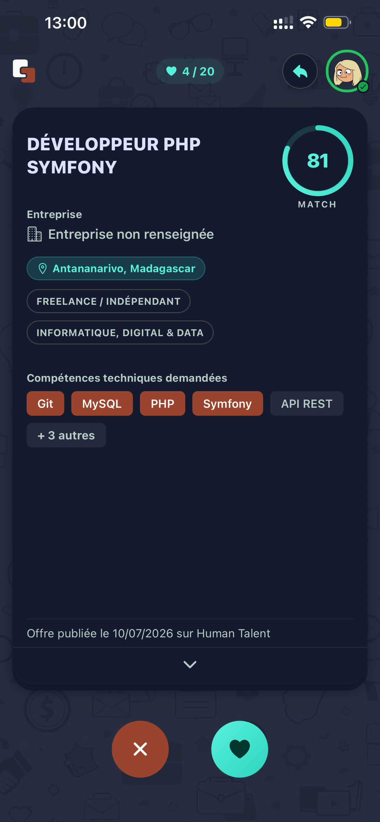 Mizar — Swiper · Postuler screenshot 6