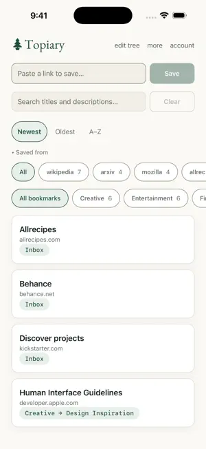 Topiary — Smart Bookmarks screenshot 1
