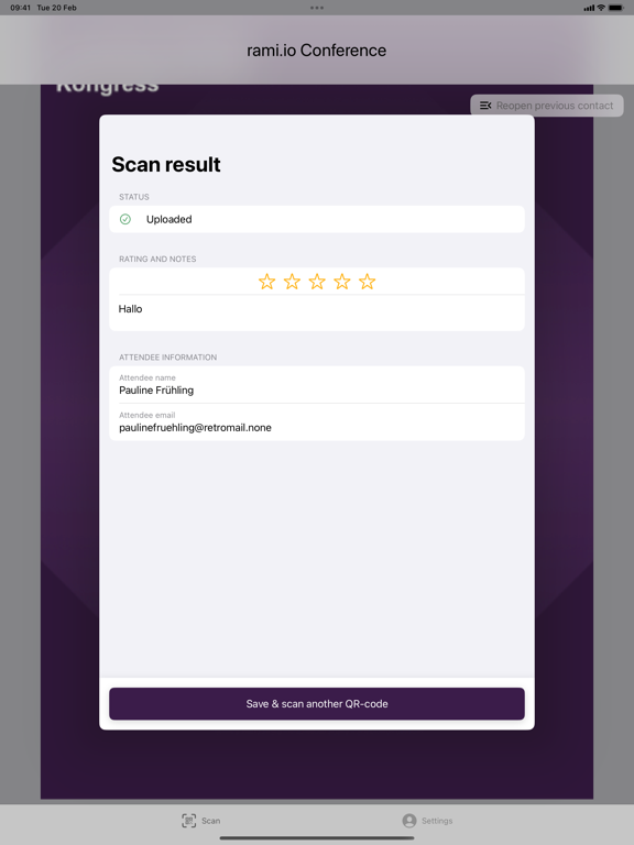 Screenshot #6 pour Lead Scanning – pretixLEAD