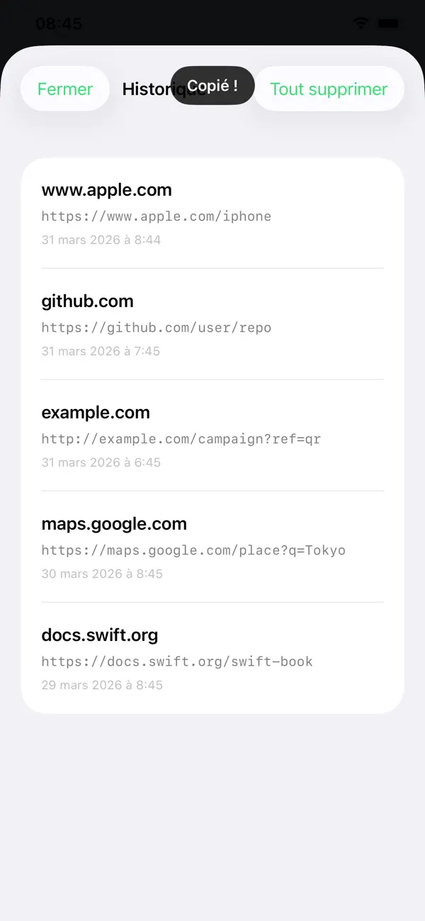 Screenshot #1 pour QR to URL Copy