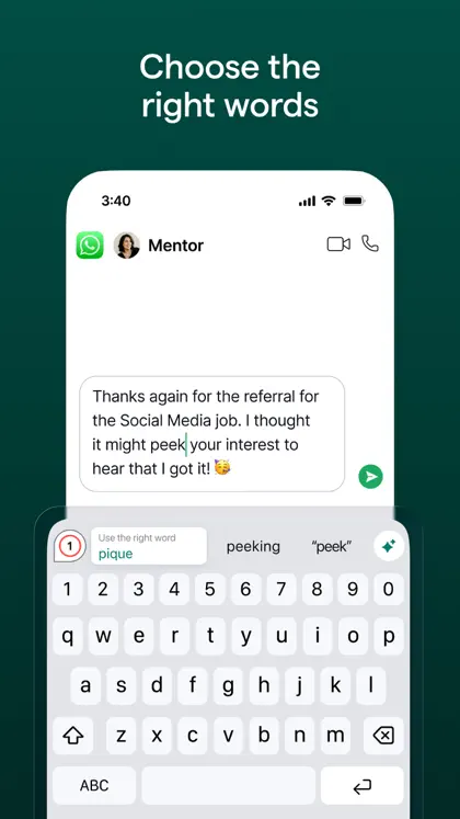 Grammarly: AI Keyboard & Voice ekran görüntüsü 3 / 6