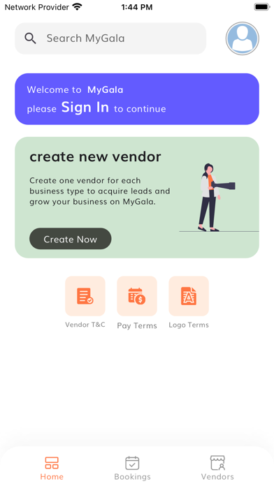 MyGala Vendors Screenshot