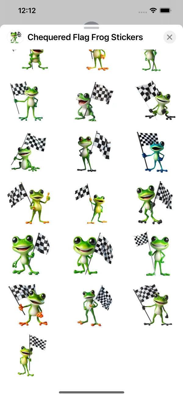 Screenshot #2 pour Chequered Flag Frog Stickers