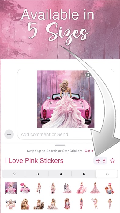 I Love Pink Stickers Screenshot