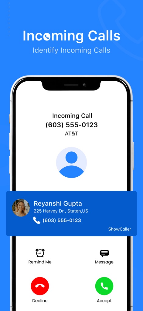 True: Call ID &Number Search - This tool provides immediate incoming call identification, displaying both the caller's name and address directly above the accept and decline options.