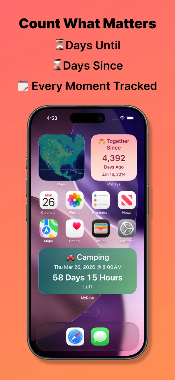 Screenshot #1 pour MyDays - Countdown & Count Up