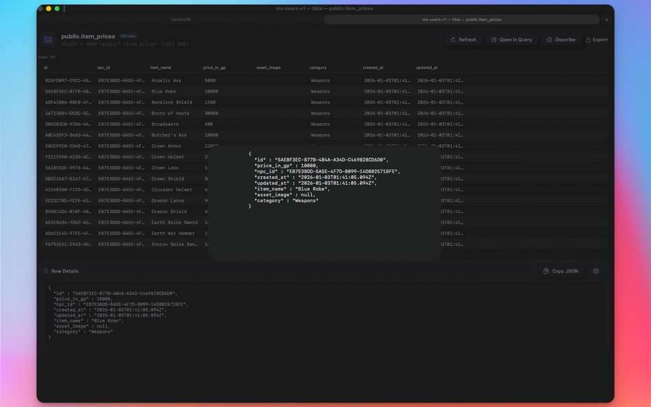 #2. HarborDB (macOS) Ved: Leonardo Benicio