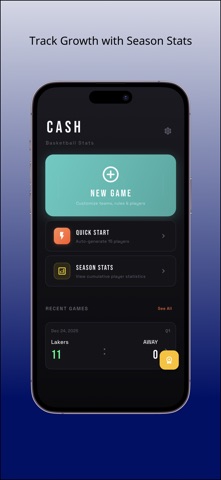 Cash - Basketball Stats Tra... iPhone screenshot