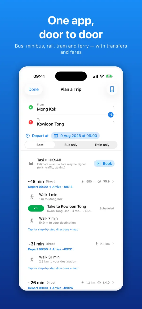Screenshot #1 pour Departly: HK Bus & Rail