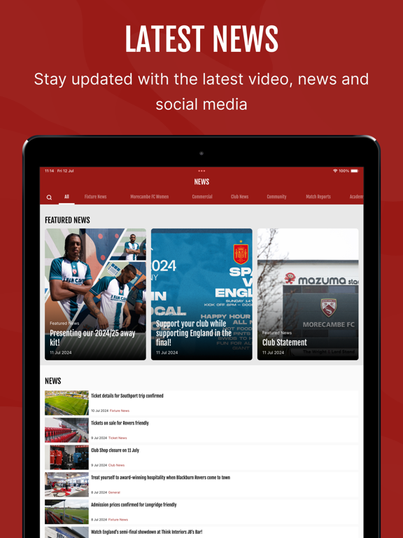 Screenshot #6 pour Morecambe FC Official App