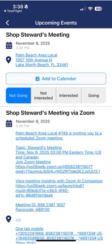 APWU 749 iPhone screenshot
