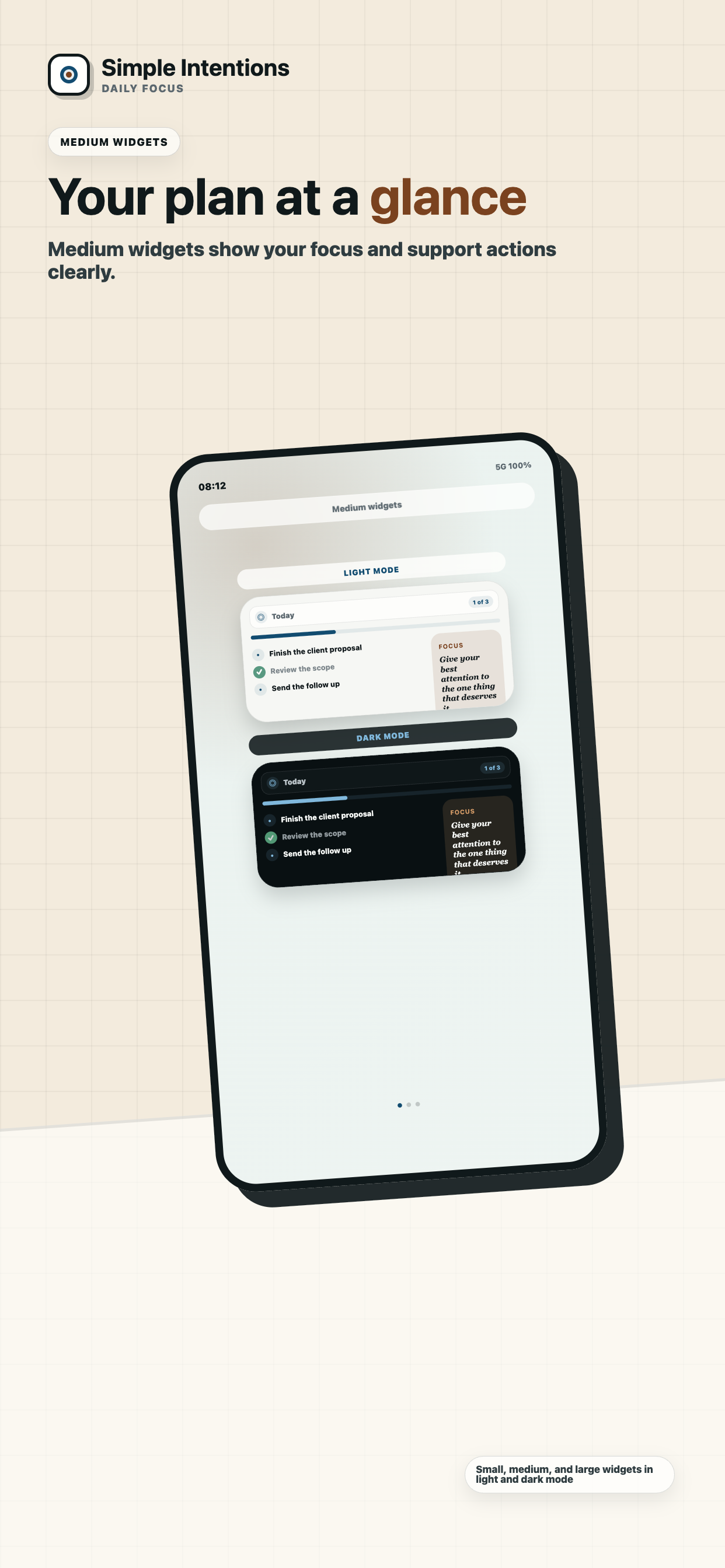 Today Focus: Daily Widget