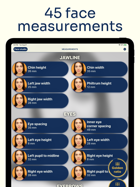 Measure Face Features - Milly iPad screenshot 4 - Photo & Video app