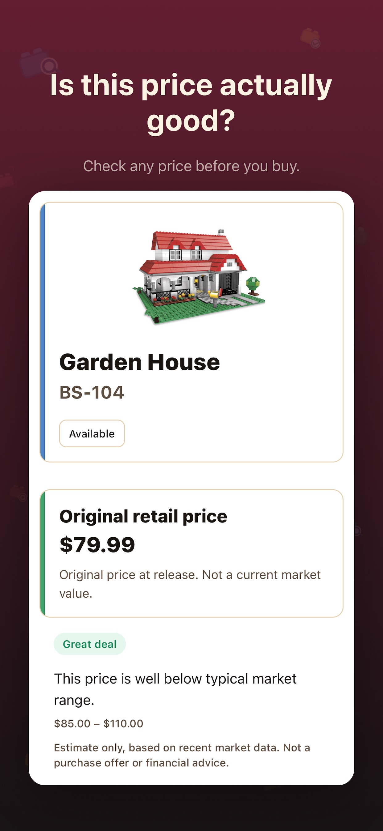 Screenshot 1 of Brick Scanner: Scan & Value