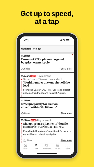 The Telegraph: UK & World News Screenshot