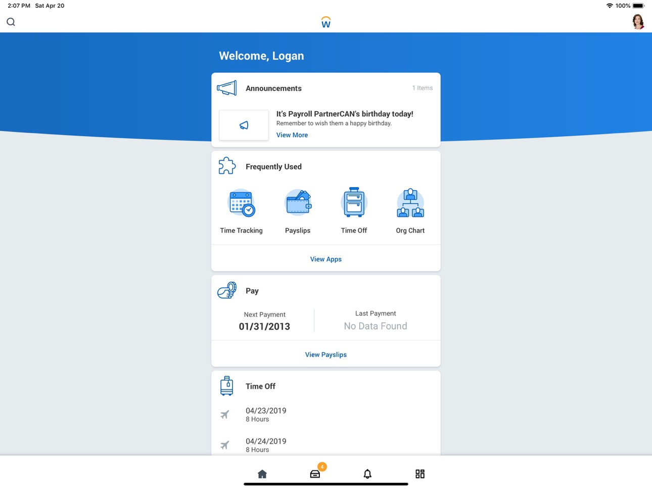 Workday screenshot 1