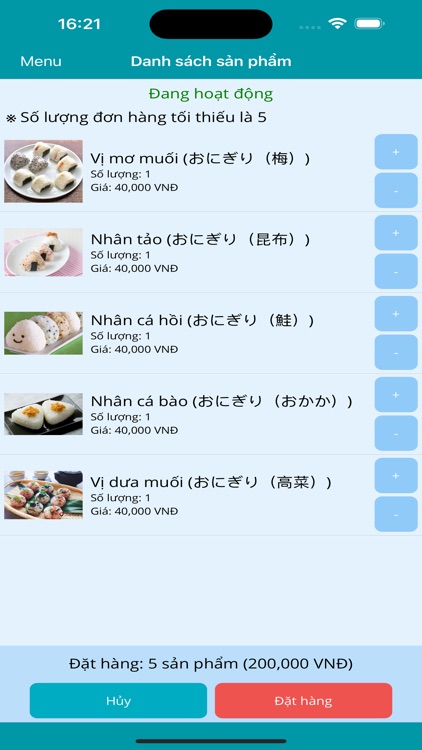 Onigiri Order - Đặt Cơm Nắm JP