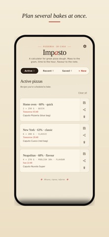 Impasto: Pizza Dough Planner Screenshot 1 of 5