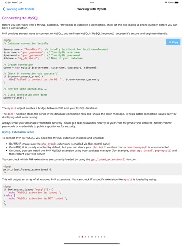 PHP Programming Guide iPad screenshot