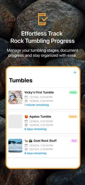 TumbleTrack - Rock Tumbler Log screenshot 1