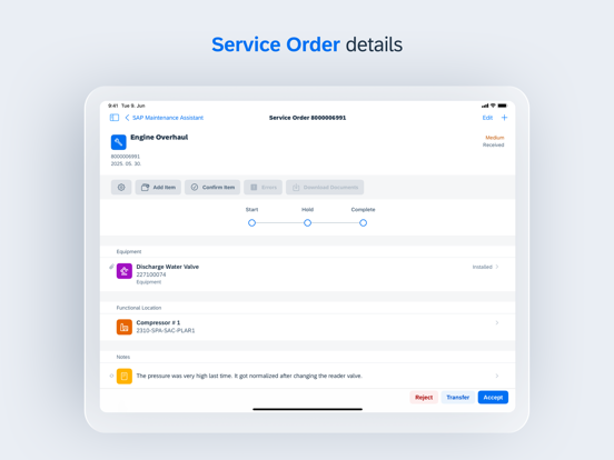 SAP Maintenance Assistant iPad screenshot 6 - Business app