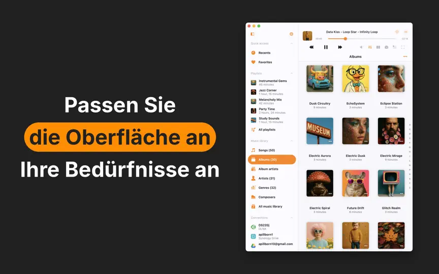 Screenshot von Flacbox auf dem iPhone 10