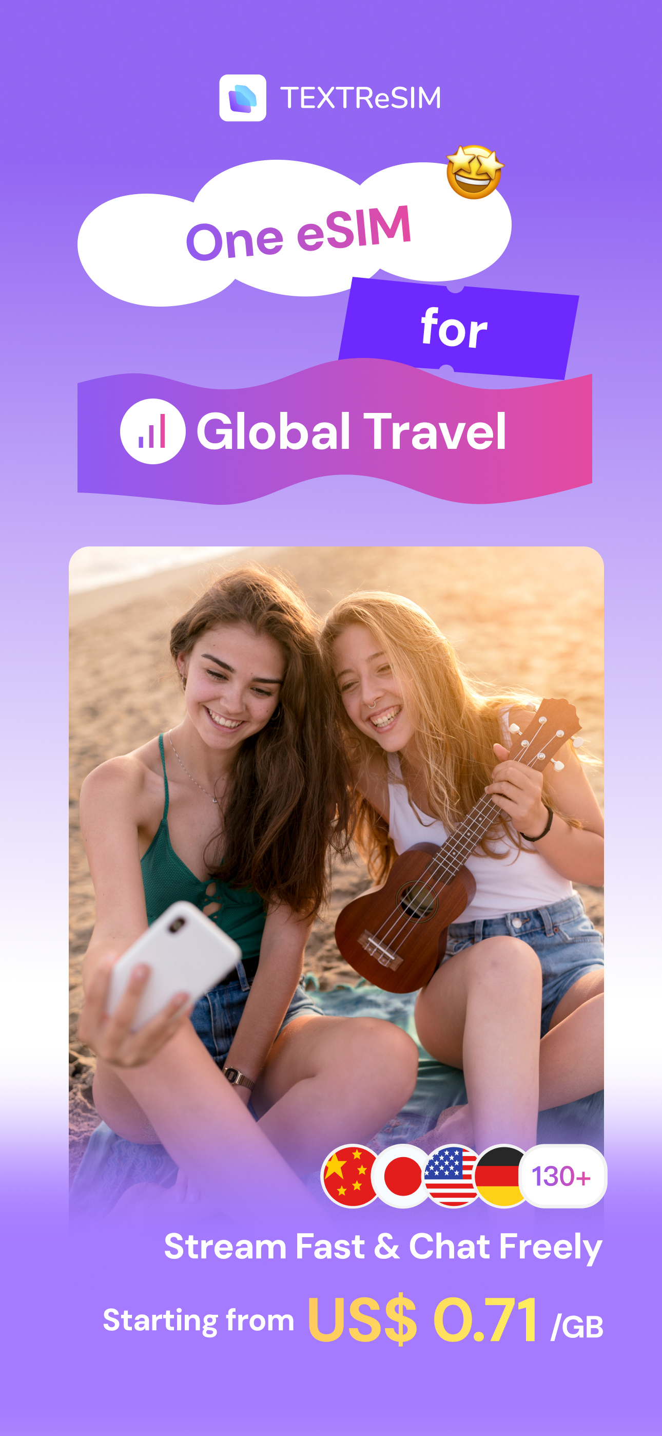 Textr eSIM: Travel Mobile Data