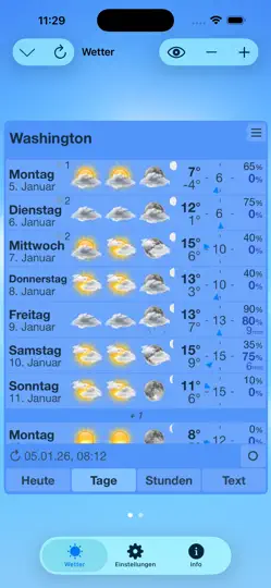 Screenshot von ClassicWeather auf dem iPhone 2