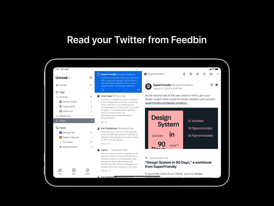 Feedbin iPad screenshot 5 - News app