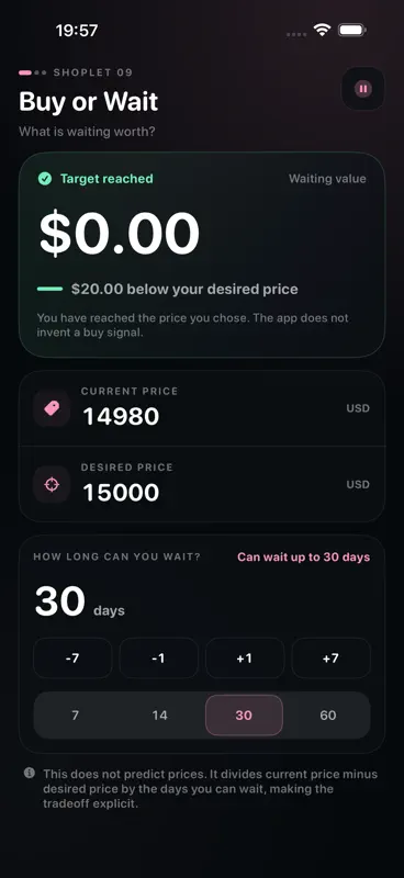 Buy or Wait Calculator screenshot 2 of 5