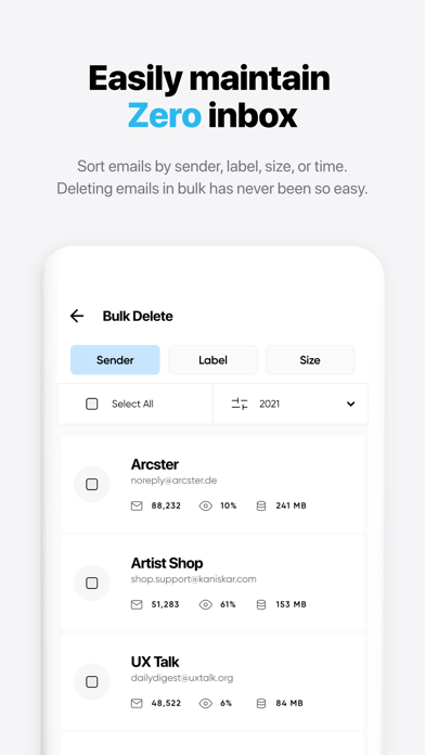 Screenshot #3 pour Instaclean - bulk mail cleaner