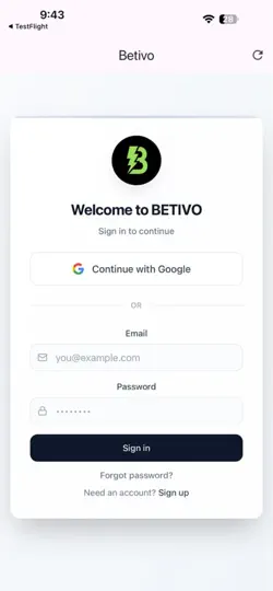 Скриншот Betivo на iPhone 4