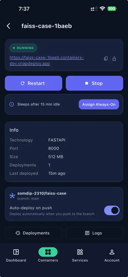 SnapDeploy: Cloud Hosting screenshot 5 of 6
