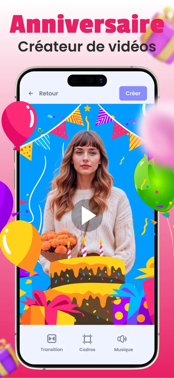Screenshot #1 pour Créer vidéo d’anniversaire