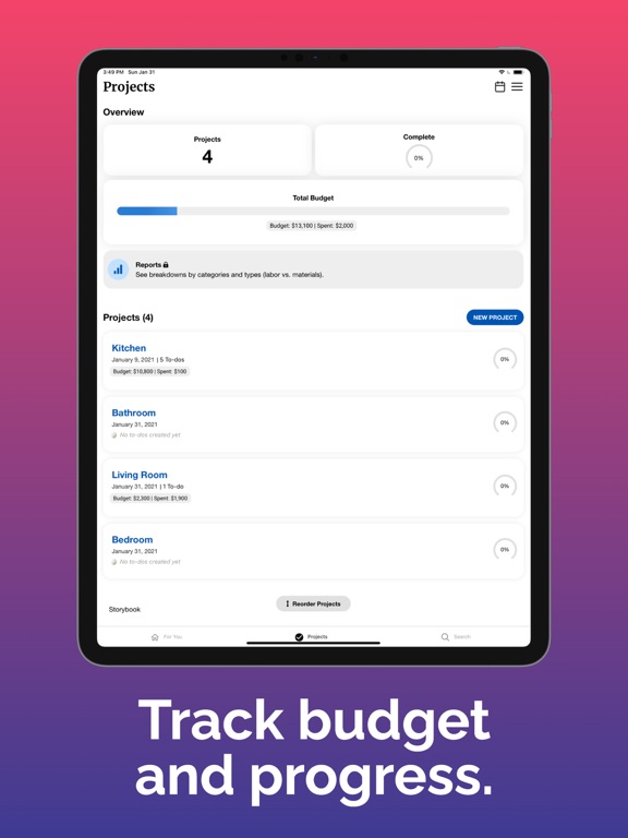 Renovately – Home Renovation iPad screenshot 2 - Productivity app