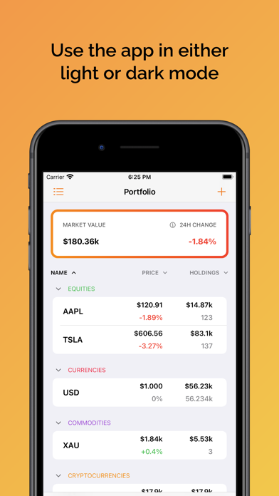 Investment Portfolio Screenshot